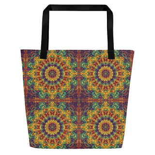 Large Colorful Mandala Tile Tote Bag 16"x20"