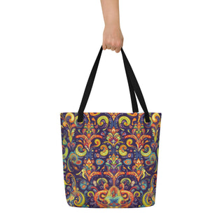 Large Vibrant Designer Tote Bag 16"x20"