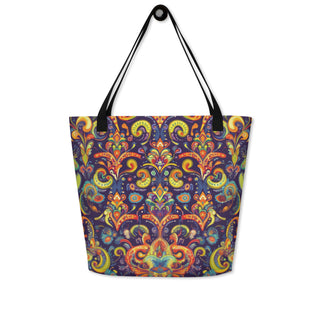 Large Vibrant Designer Tote Bag 16"x20"