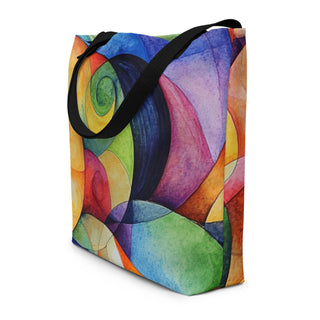 Large Colorful Abstract Tote Bag 16"x20"