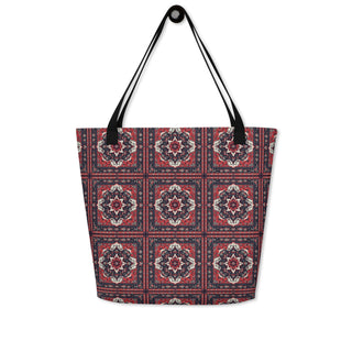 Large Red Mosaic Tote Bag 16"x20"