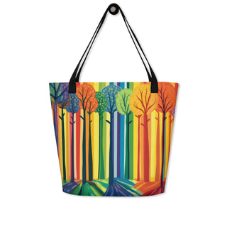 Large Colorful Trees Tote Bag 16"x20"