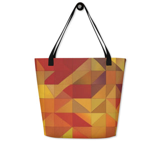 Large Colorful Triangle Geometric Tote Bag 16"x20"