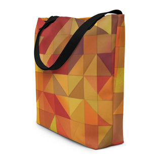 Large Colorful Triangle Geometric Tote Bag 16"x20"