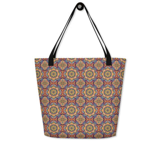 Large Beautiful Geometric Tile Tote Bag 16"x20"