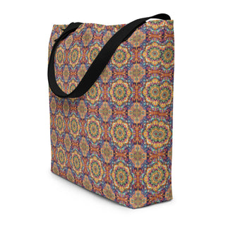 Large Beautiful Geometric Tile Tote Bag 16"x20"