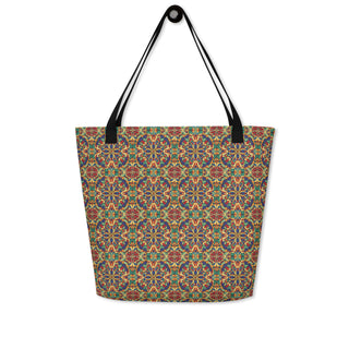 Large Colorful Geometric Tile Tote Bag 16"x20"