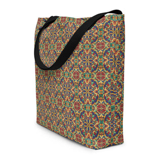 Large Colorful Geometric Tile Tote Bag 16"x20"