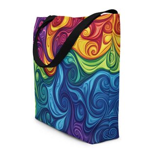 Large Rainbow Swirl Tote Bag 16"x20"