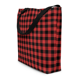 Large Red Plaid Tote Bag 16"x20"