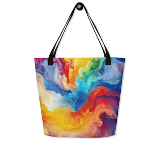 Large Colorful Rainbow Abstract Tote Bag 16"x20"