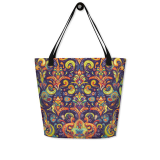 Large Vibrant Designer Tote Bag 16"x20"