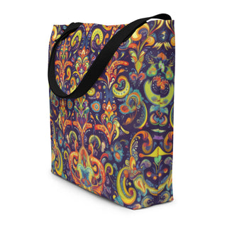 Large Vibrant Designer Tote Bag 16"x20"