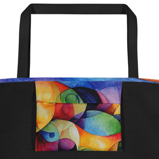 Large Colorful Abstract Tote Bag 16"x20"