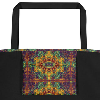 Large Colorful Mandala Tile Tote Bag 16"x20"