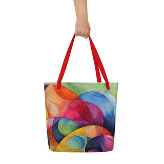 Large Colorful Abstract Tote Bag 16"x20"