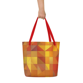 Large Colorful Triangle Geometric Tote Bag 16"x20"