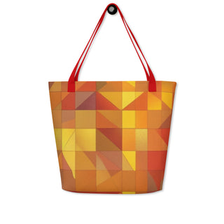 Large Colorful Triangle Geometric Tote Bag 16"x20"