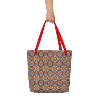 Large Beautiful Geometric Tile Tote Bag 16"x20"