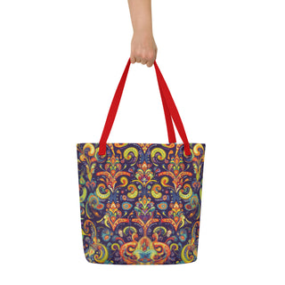 Large Vibrant Designer Tote Bag 16"x20"