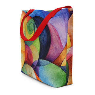 Large Colorful Abstract Tote Bag 16"x20"