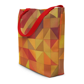 Large Colorful Triangle Geometric Tote Bag 16"x20"