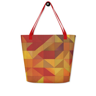 Large Colorful Triangle Geometric Tote Bag 16"x20"