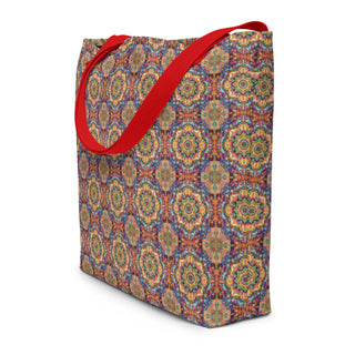 Large Beautiful Geometric Tile Tote Bag 16"x20"