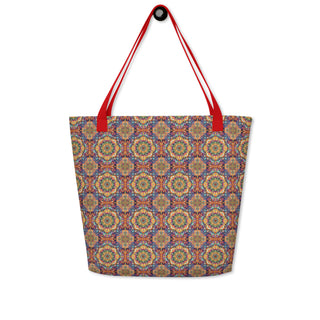 Large Beautiful Geometric Tile Tote Bag 16"x20"