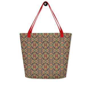 Large Colorful Geometric Tile Tote Bag 16"x20"