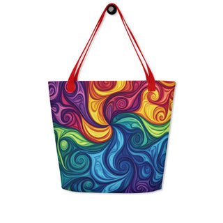 Large Rainbow Swirl Tote Bag 16"x20"