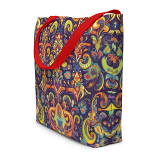 Large Vibrant Designer Tote Bag 16"x20"