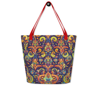 Large Vibrant Designer Tote Bag 16"x20"