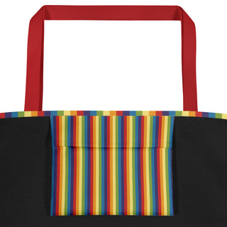 Large Rainbow Stripe Tote Bag 16"x20"