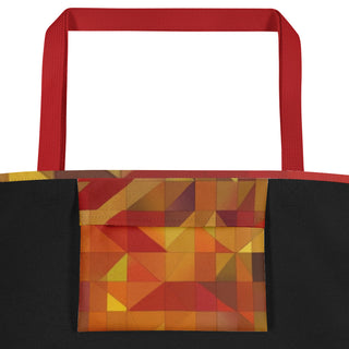 Large Colorful Triangle Geometric Tote Bag 16"x20"