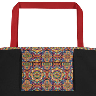 Large Beautiful Geometric Tile Tote Bag 16"x20"