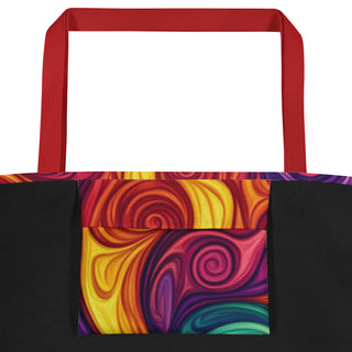 Large Rainbow Swirl Tote Bag 16"x20"