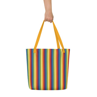 Large Rainbow Stripe Tote Bag 16"x20"