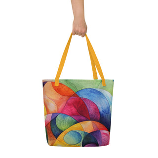 Large Colorful Abstract Tote Bag 16"x20"