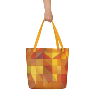 Large Colorful Triangle Geometric Tote Bag 16"x20"