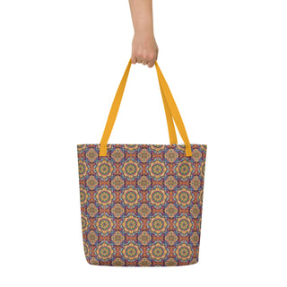 Large Beautiful Geometric Tile Tote Bag 16"x20"