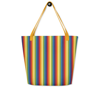 Large Rainbow Stripe Tote Bag 16"x20"