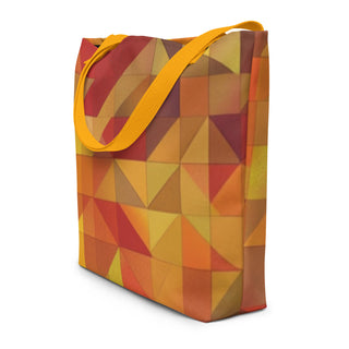 Large Colorful Triangle Geometric Tote Bag 16"x20"