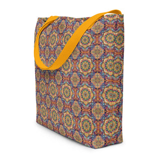 Large Beautiful Geometric Tile Tote Bag 16"x20"