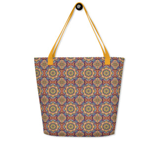 Large Beautiful Geometric Tile Tote Bag 16"x20"