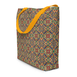 Large Colorful Geometric Tile Tote Bag 16"x20"