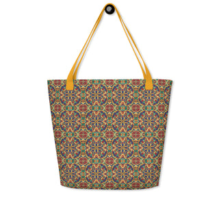 Large Colorful Geometric Tile Tote Bag 16"x20"