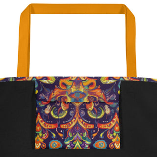 Large Vibrant Designer Tote Bag 16"x20"