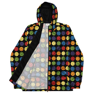 Windbreaker Happy Smile Rainbow Black Regular Unisex Fit Jacket