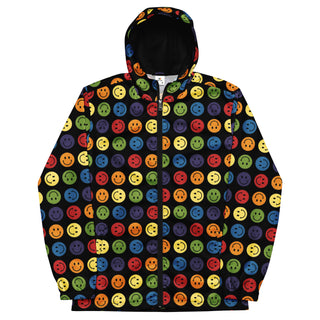 Windbreaker Happy Smile Rainbow Black Regular Unisex Fit Jacket